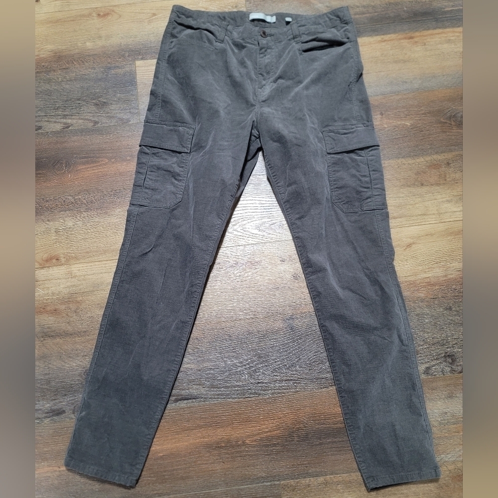 Vince Corduroy Cargo Pants Grey Size 8 EUC - Picture 4 of 9